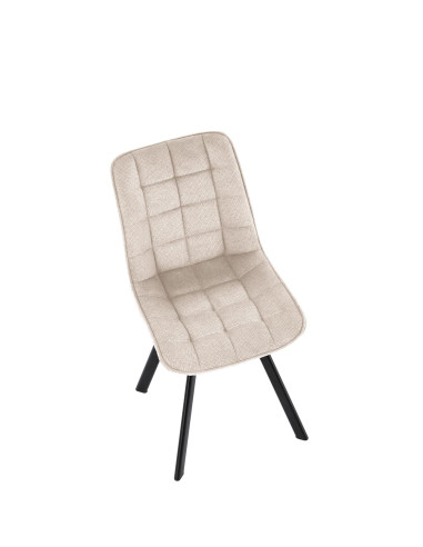 K549 Krzesło Beżowe Pikowane | Nogi Czarne - Zgrabne i Gustowne