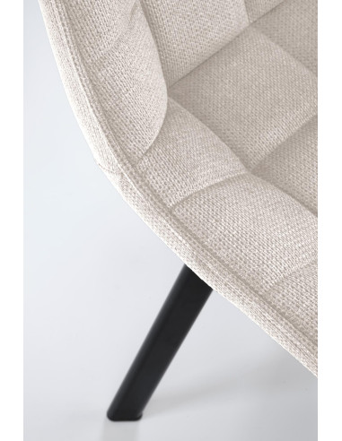 K549 Krzesło Beżowe Pikowane | Nogi Czarne - Zgrabne i Gustowne