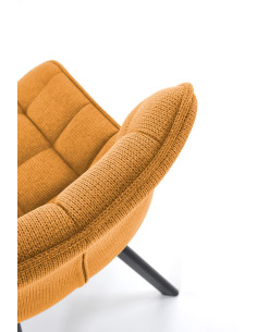 K549 Krzesło Musztardowe Pikowane | Nogi Czarne - Zgrabne i Gustowne 2