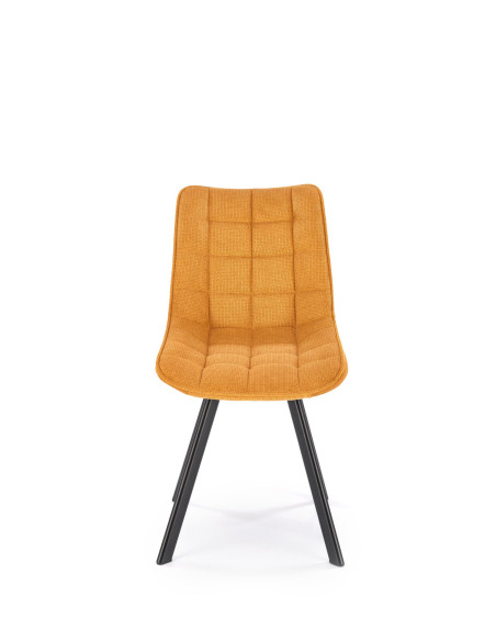 K549 Krzesło Musztardowe Pikowane | Nogi Czarne - Zgrabne i Gustowne