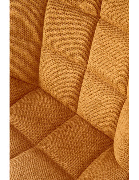 K549 Krzesło Musztardowe Pikowane | Nogi Czarne - Zgrabne i Gustowne