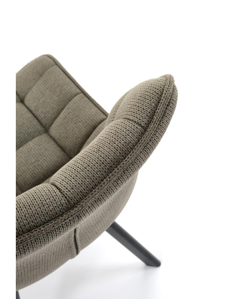 K549 Krzesło Oliwkowe Pikowane | Nogi Czarne - Zgrabne i Gustowne