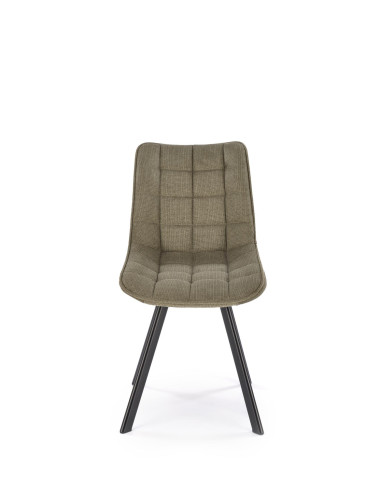 K549 Krzesło Oliwkowe Pikowane | Nogi Czarne - Zgrabne i Gustowne