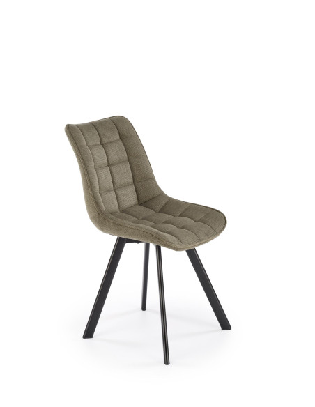 K549 Krzesło Oliwkowe Pikowane | Nogi Czarne - Zgrabne i Gustowne