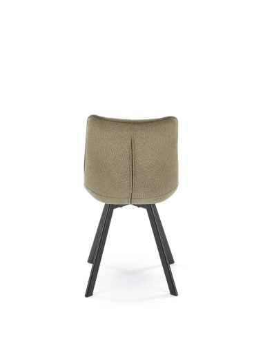 K549 Krzesło Oliwkowe Pikowane | Nogi Czarne - Zgrabne i Gustowne