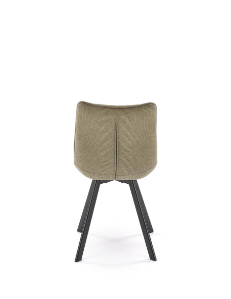 K549 Krzesło Oliwkowe Pikowane | Nogi Czarne - Zgrabne i Gustowne