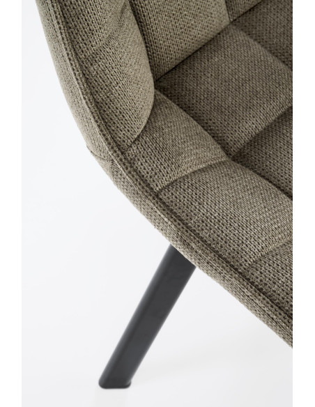 K549 Krzesło Oliwkowe Pikowane | Nogi Czarne - Zgrabne i Gustowne