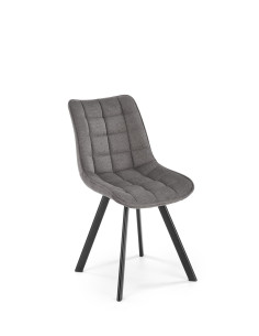 K549 Krzesło Popielate Pikowane | Nogi Czarne - Zgrabne i Gustowne
