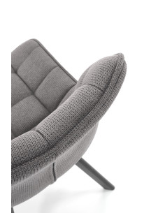 K549 Krzesło Popielate Pikowane | Nogi Czarne - Zgrabne i Gustowne 2