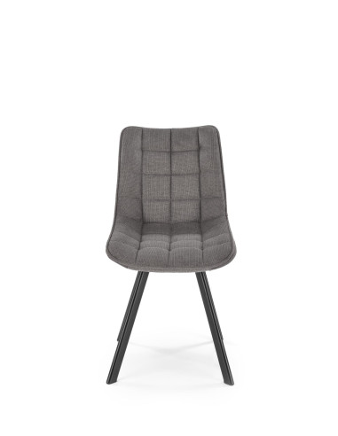 K549 Krzesło Popielate Pikowane | Nogi Czarne - Zgrabne i Gustowne