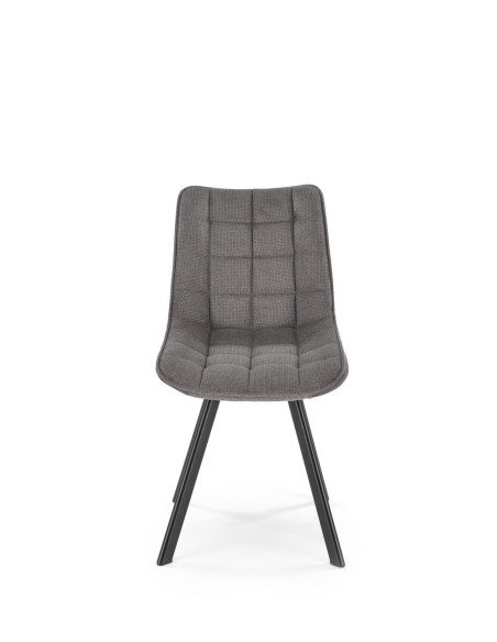 K549 Krzesło Popielate Pikowane | Nogi Czarne - Zgrabne i Gustowne