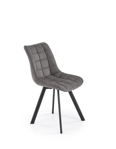 K549 Krzesło Popielate Pikowane | Nogi Czarne - Zgrabne i Gustowne