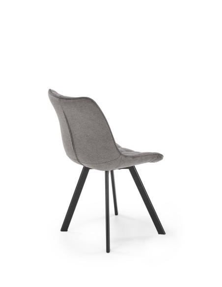 K549 Krzesło Popielate Pikowane | Nogi Czarne - Zgrabne i Gustowne