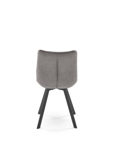 K549 Krzesło Popielate Pikowane | Nogi Czarne - Zgrabne i Gustowne