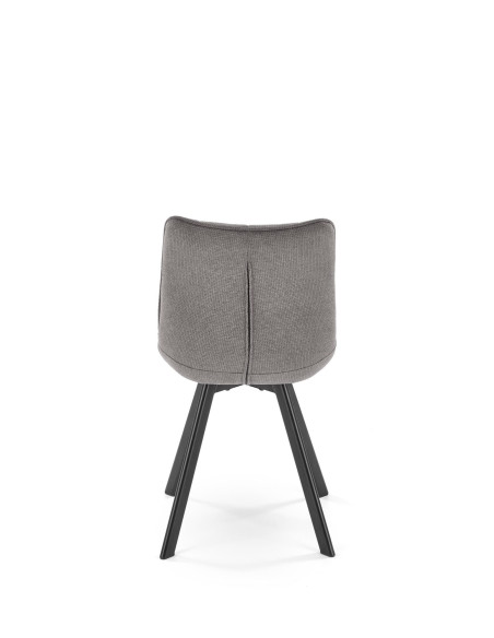 K549 Krzesło Popielate Pikowane | Nogi Czarne - Zgrabne i Gustowne