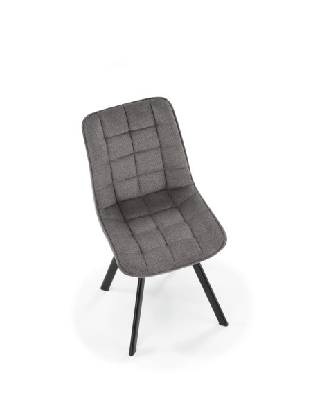 K549 Krzesło Popielate Pikowane | Nogi Czarne - Zgrabne i Gustowne
