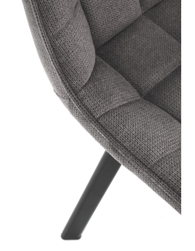 K549 Krzesło Popielate Pikowane | Nogi Czarne - Zgrabne i Gustowne