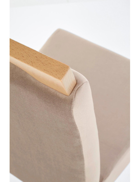 CLARION Krzesło Tapicerowane Jasno Brązowe / Dąb Miodowy | Swoboda i Styl