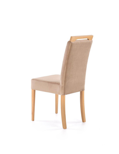 CLARION Krzesło Tapicerowane Jasno Brązowe / Dąb Miodowy | Swoboda i Styl