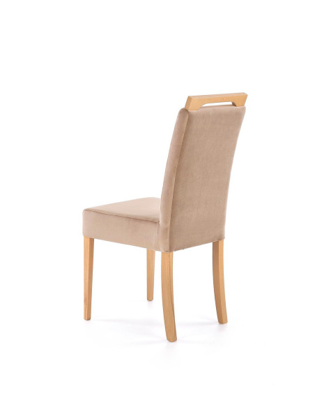 CLARION Krzesło Tapicerowane Jasno Brązowe / Dąb Miodowy | Swoboda i Styl