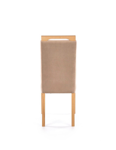 CLARION Krzesło Tapicerowane Jasno Brązowe / Dąb Miodowy | Swoboda i Styl