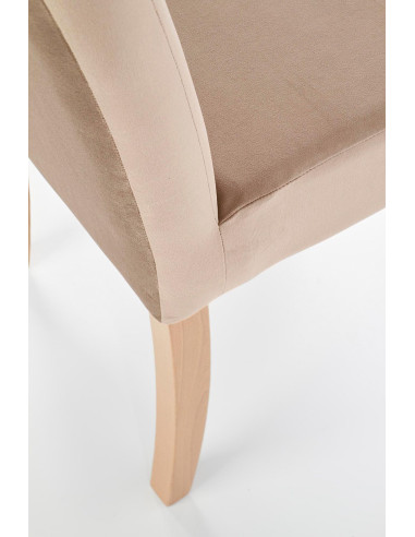 CLARION Krzesło Tapicerowane Jasno Brązowe / Dąb Miodowy | Swoboda i Styl