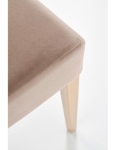 CLARION Krzesło Tapicerowane Jasno Brązowe / Dąb Miodowy | Swoboda i Styl