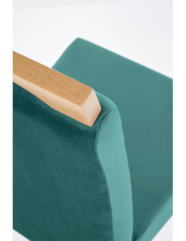 CLARION Krzesło Tapicerowane Ciemno Zielone / Dąb Miodowy | Swoboda i Styl