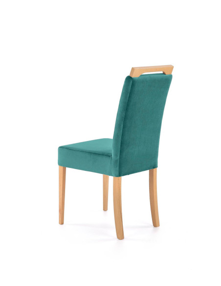 CLARION Krzesło Tapicerowane Ciemno Zielone / Dąb Miodowy | Swoboda i Styl
