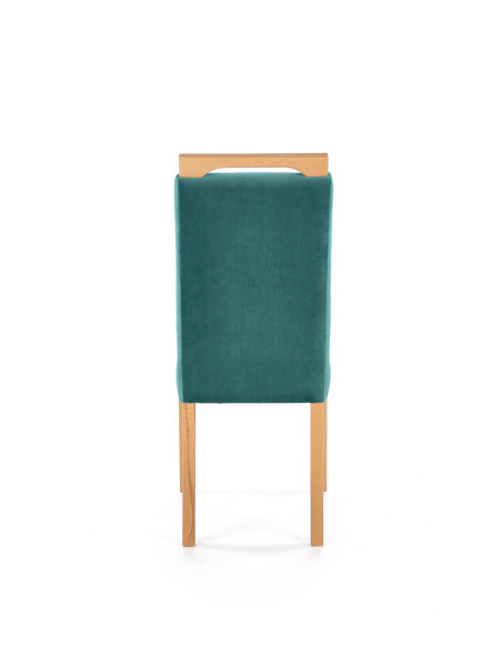 CLARION Krzesło Tapicerowane Ciemno Zielone / Dąb Miodowy | Swoboda i Styl