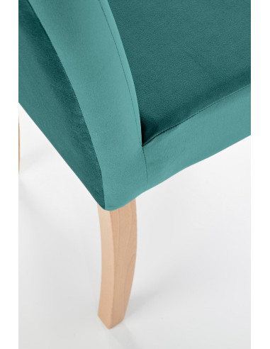 CLARION Krzesło Tapicerowane Ciemno Zielone / Dąb Miodowy | Swoboda i Styl