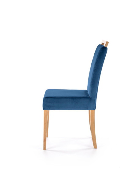 CLARION Krzesło Tapicerowane Granatowe / Dąb Miodowy | Swoboda i Styl