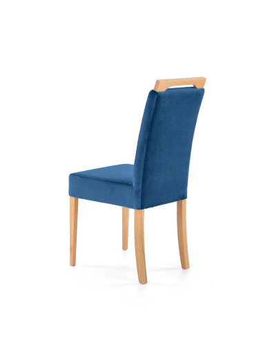 CLARION Krzesło Tapicerowane Granatowe / Dąb Miodowy | Swoboda i Styl