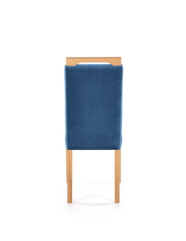 CLARION Krzesło Tapicerowane Granatowe / Dąb Miodowy | Swoboda i Styl