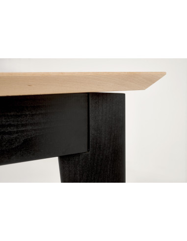 EDMONDO Stół Rozkładany 160-240cm Dąb Naturalny Nogi Drewniane Czarne