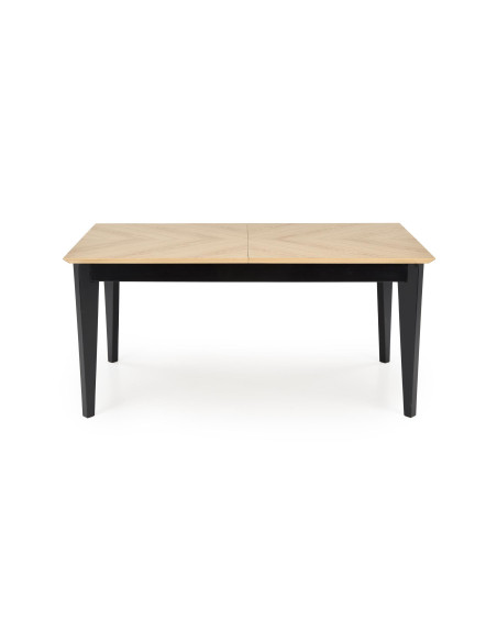EDMONDO Stół Rozkładany 160-240cm Dąb Naturalny Nogi Drewniane Czarne
