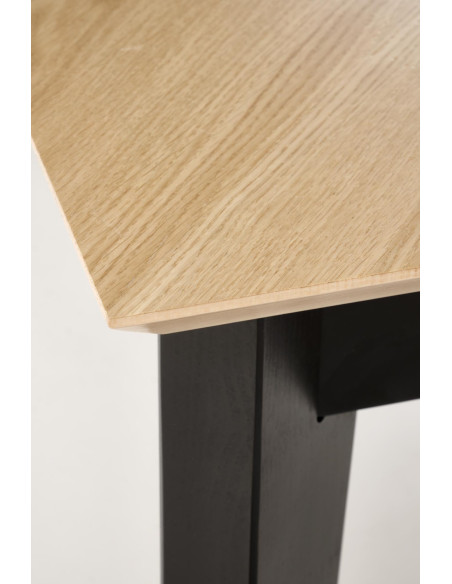 EDMONDO Stół Rozkładany 160-240cm Dąb Naturalny Nogi Drewniane Czarne