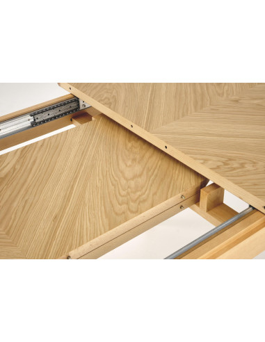 EDMONDO Stół Rozkładany 160-240cm Dąb Naturalny Nogi Drewniane Naturalne