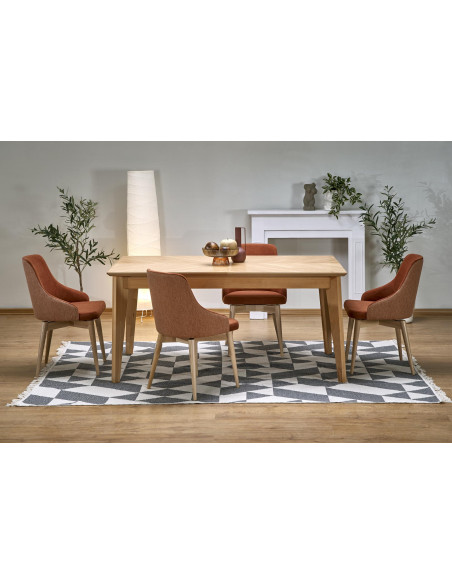 EDMONDO Stół Rozkładany 160-240cm Dąb Naturalny Nogi Drewniane Naturalne