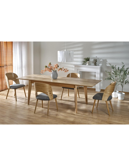 EDMONDO Stół Rozkładany 160-240cm Dąb Naturalny Nogi Drewniane Naturalne