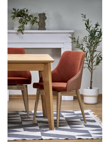 EDMONDO Stół Rozkładany 160-240cm Dąb Naturalny Nogi Drewniane Naturalne