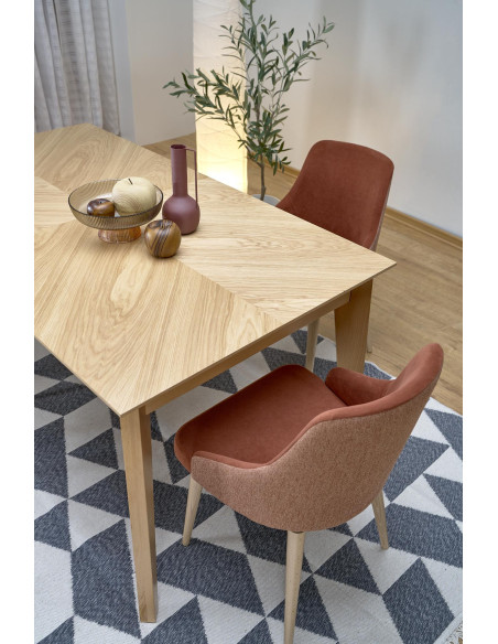 EDMONDO Stół Rozkładany 160-240cm Dąb Naturalny Nogi Drewniane Naturalne