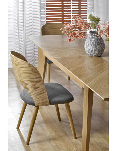 EDMONDO Stół Rozkładany 160-240cm Dąb Naturalny Nogi Drewniane Naturalne