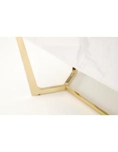 CLEMENTE Stół Glamour 160/90/76 cm Spiek Biały Marmur | Złote Nogi 2