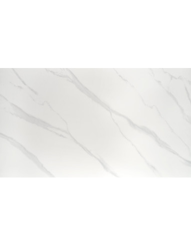 CLEMENTE Stół Glamour 160/90/76 cm Spiek Biały Marmur | Złote Nogi