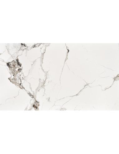 EMILIO Stół 120/70/76 cm Spiek / Marmur Biały Nogi Stalowe Zwężane Czarne