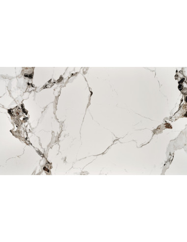 EMILIO Stół 140/80/76 cm Spiek / Marmur Biały Nogi Stalowe Zwężane Czarne