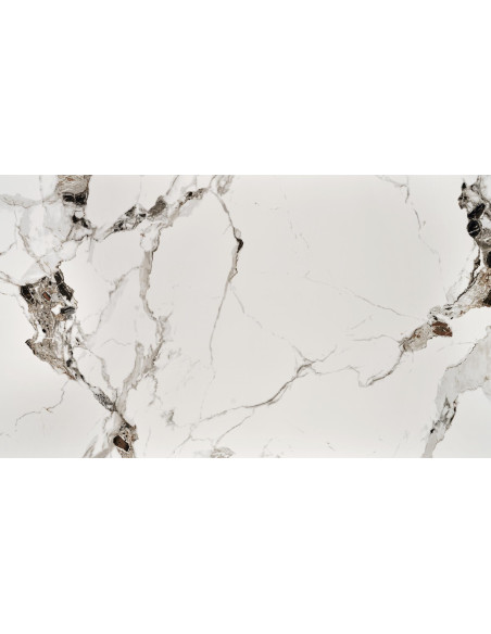 EMILIO Stół 140/80/76 cm Spiek / Marmur Biały Nogi Stalowe Zwężane Czarne