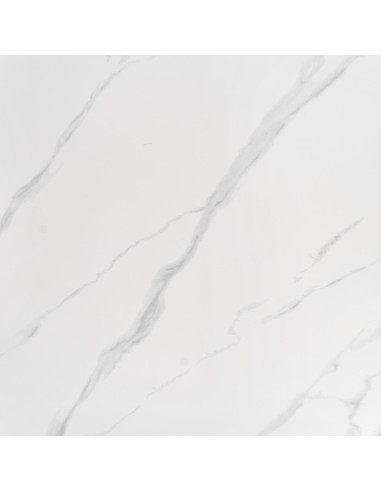 REGINALD Stół Okrągły Glamour Fi120/76 cm Spiek Biały Marmur Nogi Srebrne