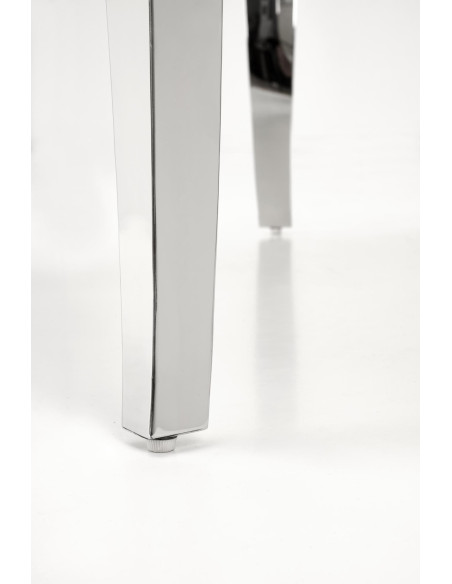 REGINALD Stół Okrągły Glamour Fi120/76 cm Spiek Biały Marmur Nogi Srebrne